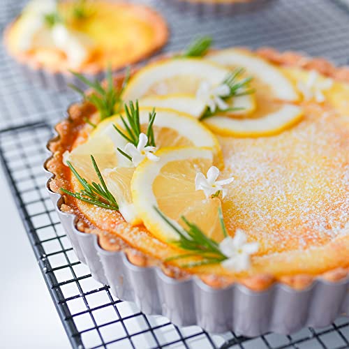 Tart Pan Set 7" and 9" Round Pie Pan with Removable Loose Bottom
