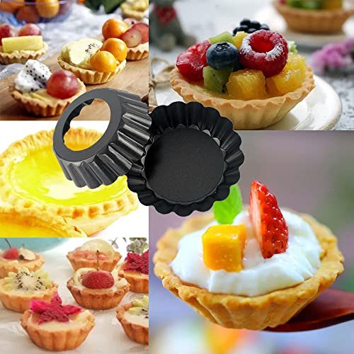 24Packs Mini Tart Pans 3 Inch with Removable Botttom