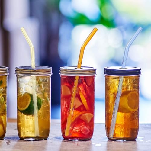 6 Pack Reusable Glass Straws Set (6 Count)