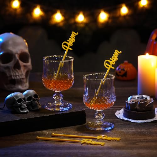 30 Pcs Halloween Swizzle Sticks Poison Fall Drink Stirrers