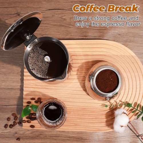No Coating 4 Cup Thickened 304 Stainless Steel Moka Pot