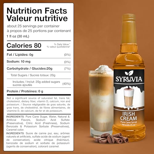 Coffee Syrup Irish Cream Flavored Syrup for Drinks (25.4 Fl Oz)
