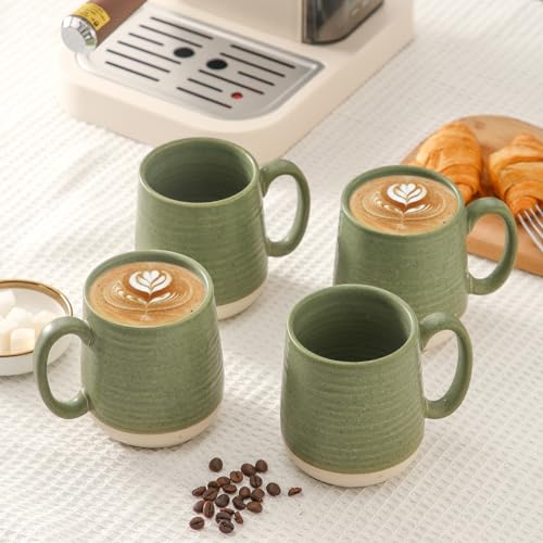 Large Ceramic Coffee Mugs Set (4 Count)