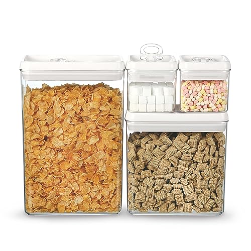 Flip Tite Storage Container with Lid 4" RECTANGULAR Air Tight Ring Flip Top (4 Count)