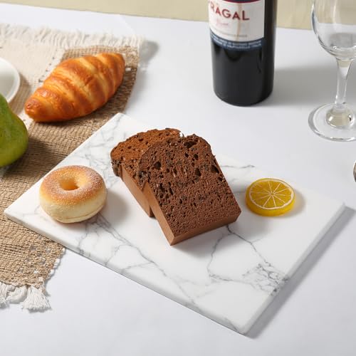 Italian Natural Marble Cutting Board for Kitchen Pastry Bread Macaron Display