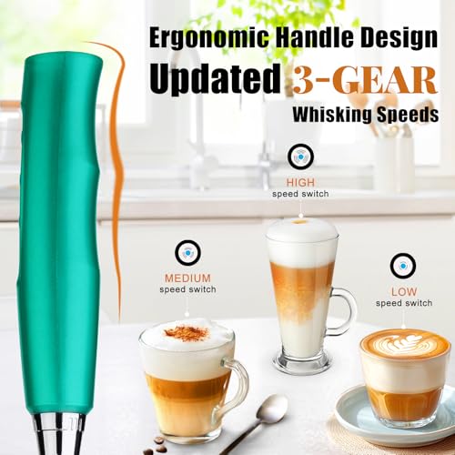 Turquoise Milk Frother Wand for Coffee