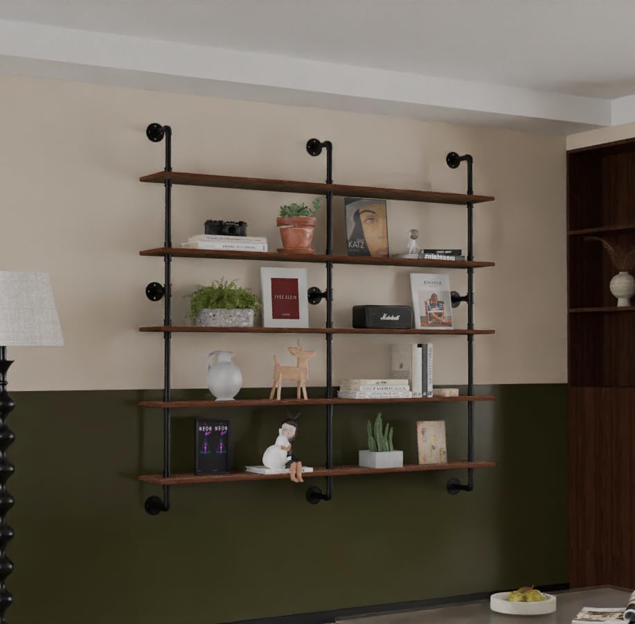 Industrial Pipe Shelf Shelving Bookcase (3 Count)
