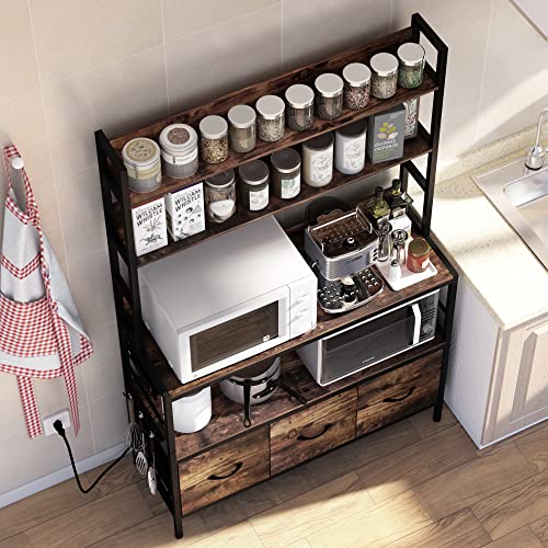 Kitchen Bakers Rack with Power Outlet