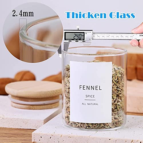 Glass Spice Jars with Bamboo Lids (20 Count)