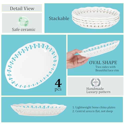 4 Pack Small Lace Serving Plates (4 Count)
