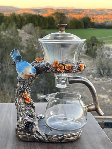 Glass Kungfu Teapot Set Tea maker with Infuser Semi Automatic Tea Set