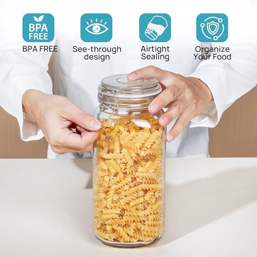 78oz Glass Food Storage Jars with Airtight Clamp Lids (3 Count)