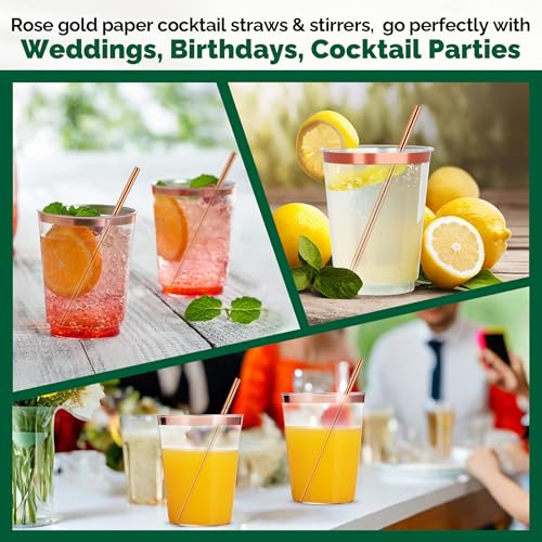 Rose Gold Paper Cocktail Straws (500 Count)