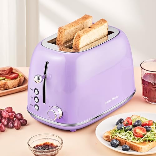2 Slice Toaster Retro Stainless Steel with Bagel