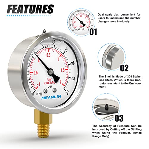 30inHG~30Psi Stainless Steel 1
