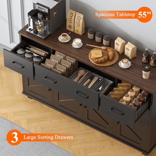 55" Sideboard Buffet Cabinet with Storage