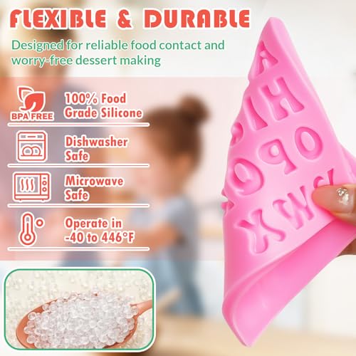 HKMTT Letter Molds Silicone for Chocolate Fondant Clay
