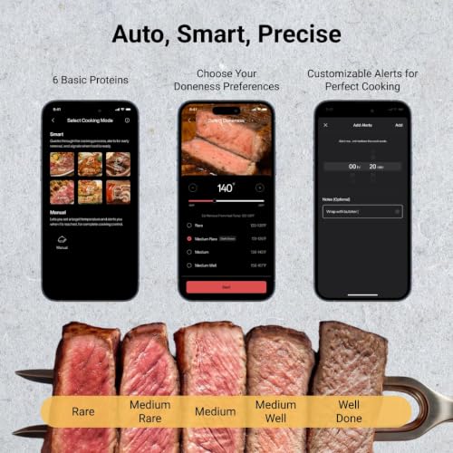 Wireless Meat Thermometer with Smart WiFi Connectivity (2 Count)