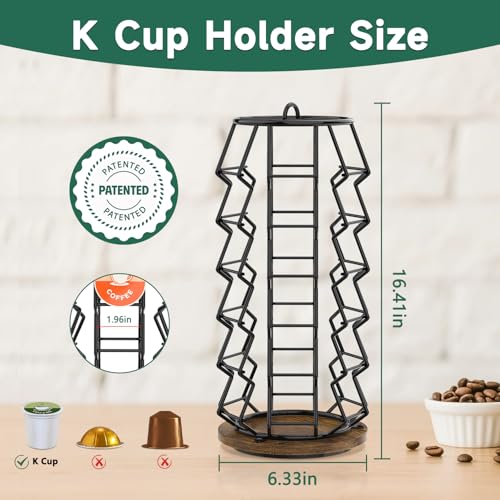 K Cup Coffee Pod Holder Organizer Carousel for Counter