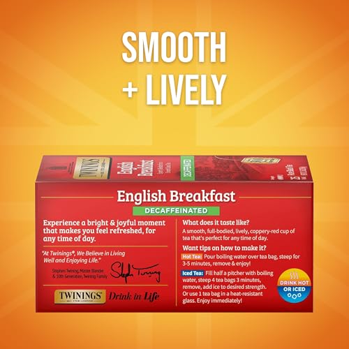Decaffeinated English Breakfast Black Tea Bags 25 CT Box (150 Count)