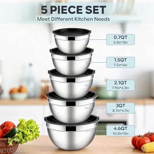 Mixing Bowls with Lids Set (5 Count)