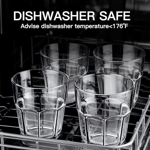 Plastic Drinking Glasses Shatterproof Set of 4 (4 Count)