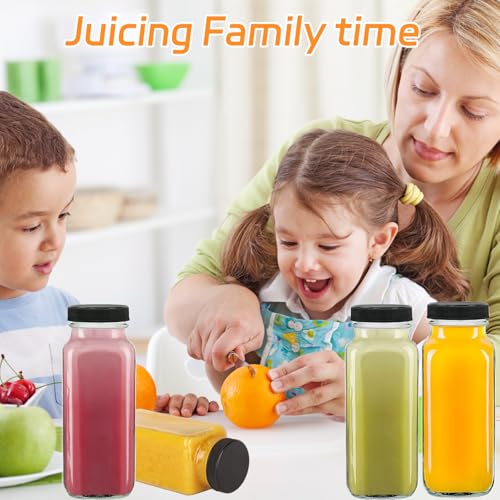 3 Pack 8oz Glass Juice Bottles with Lids