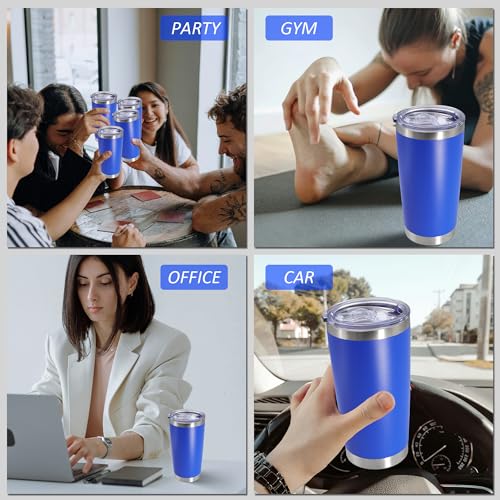 20oz Tumbler with Lid Stainless Steel Tumblers Insulated Mug Mix Color 12P (12 Count)