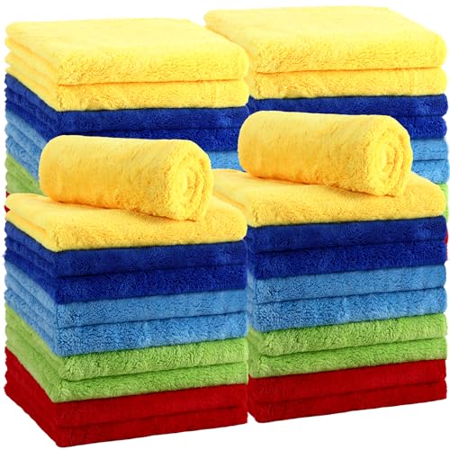 30 Pcs 16 x 16 Inch Edgeless Microfiber Plush Towels for Cars Detailing Drying Wash Polishing Absorbent Cleaning Cloths