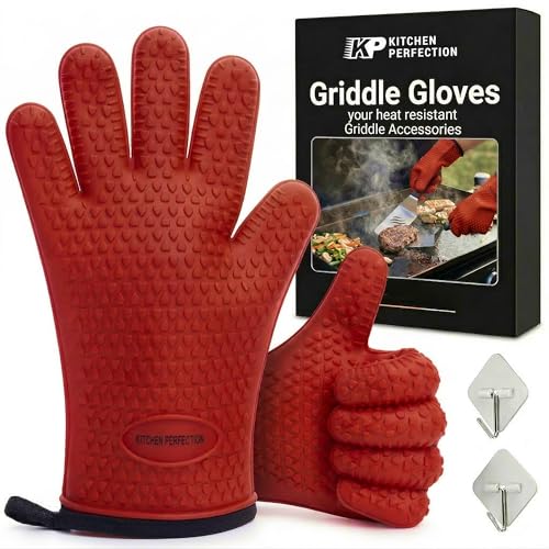 Silicone Griddle Grill Gloves Heat Resistant Oven Mitts