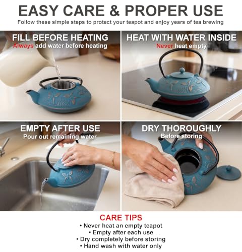 Blue Butterfly Cast Iron Tea Set