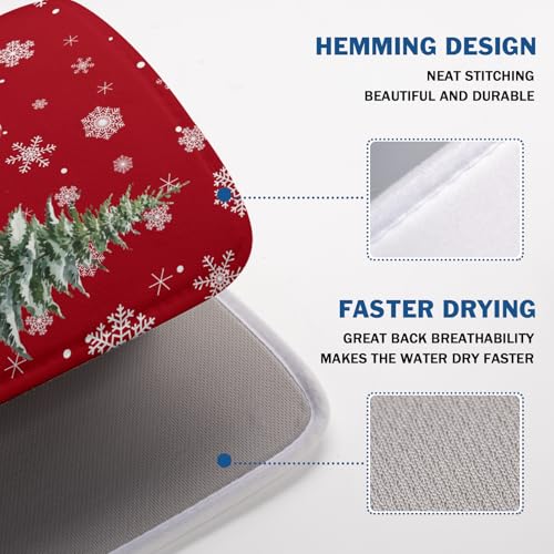 Christmas Dish Drying Mat for Kitchen Counter