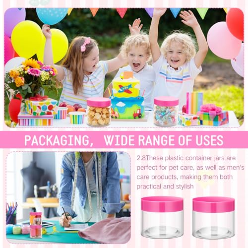 4 Pcs Plastic Jars Wide Mouth with Lids (4 Count)