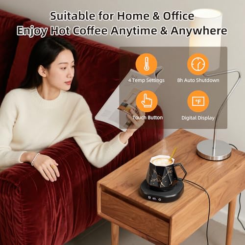 Coffee Mug Warmer Set Electric Heated Beverage Tea Cup Warmer for Desk