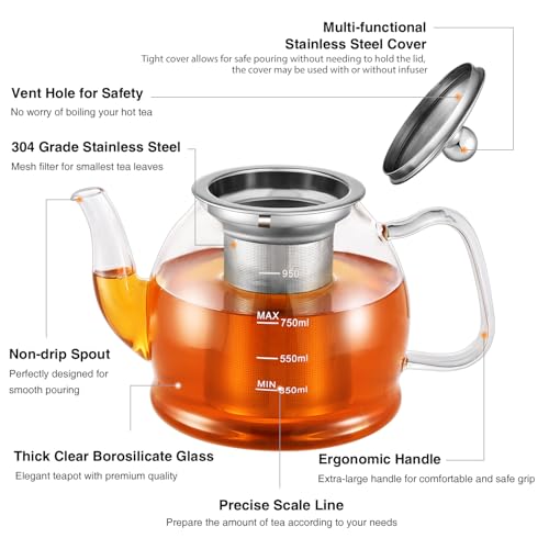 Glass Teapot 33oz