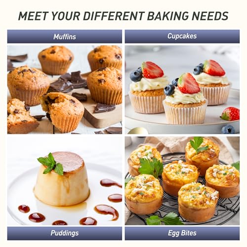2 Pack 12 Cups Silicone Muffin Pan with Metal Reinforced Frame Regular Size Silicone Molds Cupcake Cake Baking Pans Cookie Baking Chocoflan Cupcake Mold Muffin Top Pan Flanera Housewarming Gift