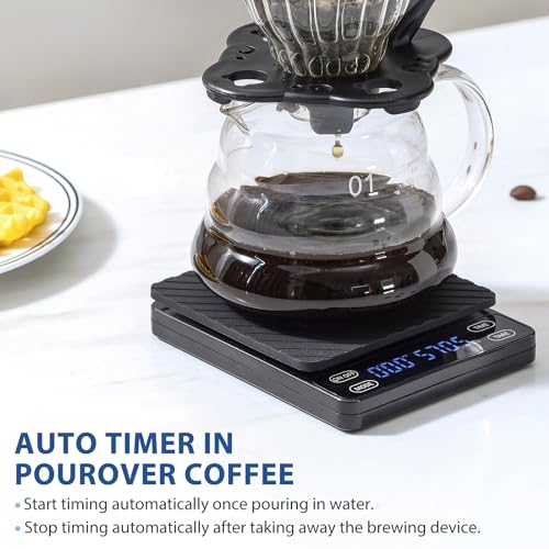 KitchenTour Nano Coffee Scale with Timer 3kg