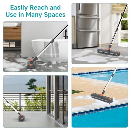 Floor Scrub Brush with Long Handle Length Adjustable