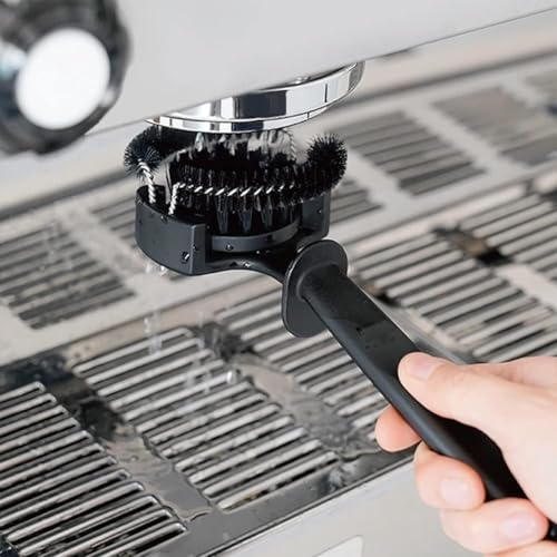 Espresso Coffee Machine Cleaning Brush Espresso Group Head Cleaning Brush Detachable 360°Nylon Bristles Espresso Machine Cleaning Tool V2 51mm