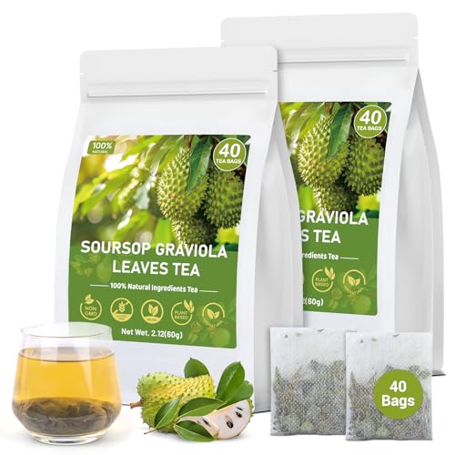 Soursop Tea 100% Natural Soursop Leaves Tea Bags for Digestion (80 Count)