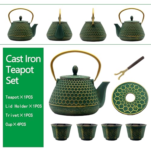 Cast Iron Teapot and Cups Set