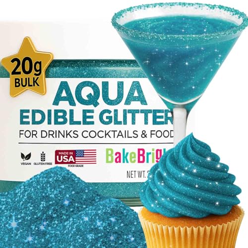 Bulk 20g Light Blue Edible Glitter for Drinks