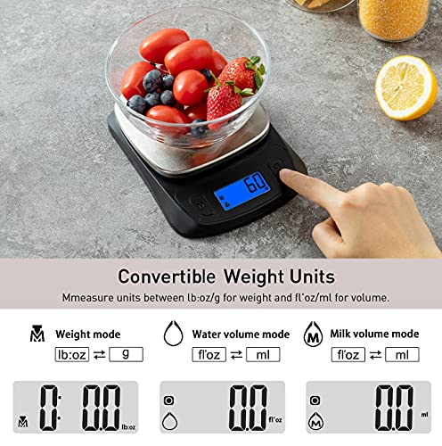 Kitchen Scales Digital Food Scale Cooking in Grams & Ounces Black
