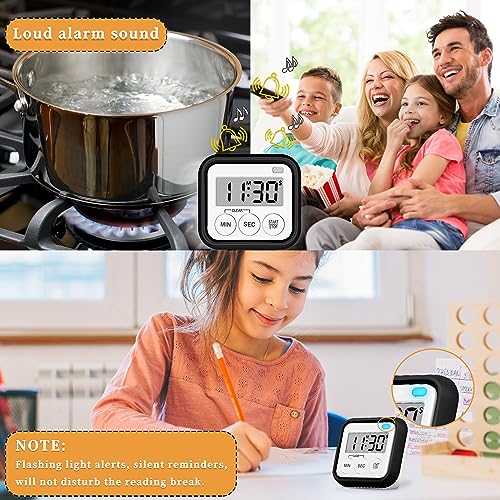 Timer Kitchen Timers for Cooking Classroom Timer for Kids Teachers Magnetic Digital Timers 4 Pack (4 Count)