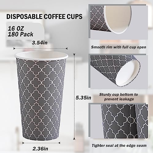 Coffee Cups 16 oz 180 Pack (180 Count)