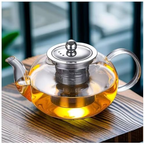 Glass Teapot with Infuser Clear Glass Tea Kettle 1000 ml Tea Pot for Stove Top