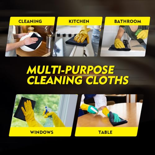 Black Microfiber Cleaning Cloth 50 Pack (50 Count)