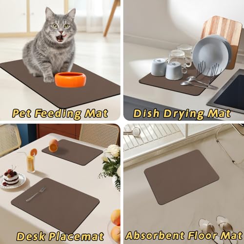 Dish Drying Mat + Faucet Mat for Kitchen Sink (2 Count)