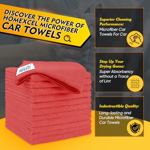 Red Microfiber Cleaning Cloth 50 Pack (50 Count)