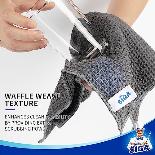 Waffle Pattern Microfiber Cleaning Cloths (6 Count)